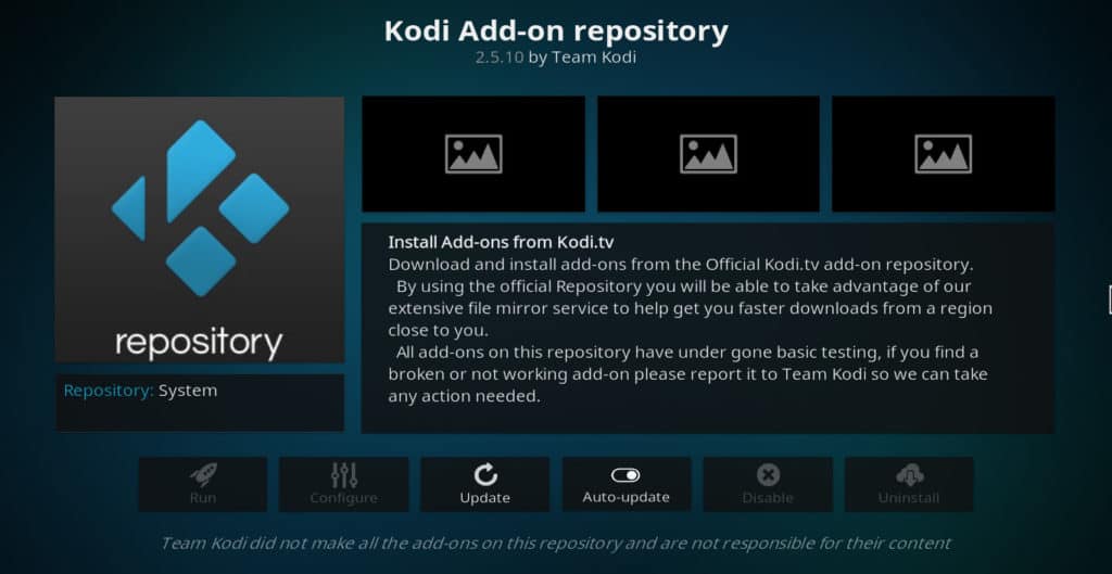 Kodi official repo