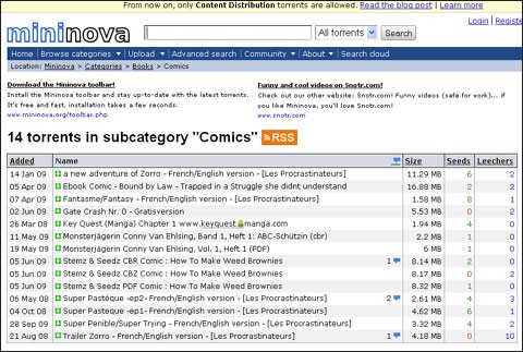 Mininova Screenshot