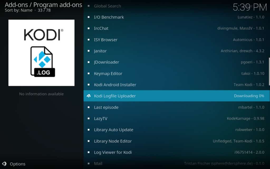 kodi logfile uploader 1