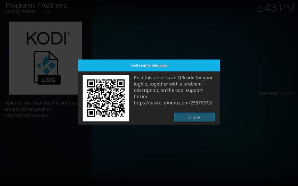kodi logfile uploader 2