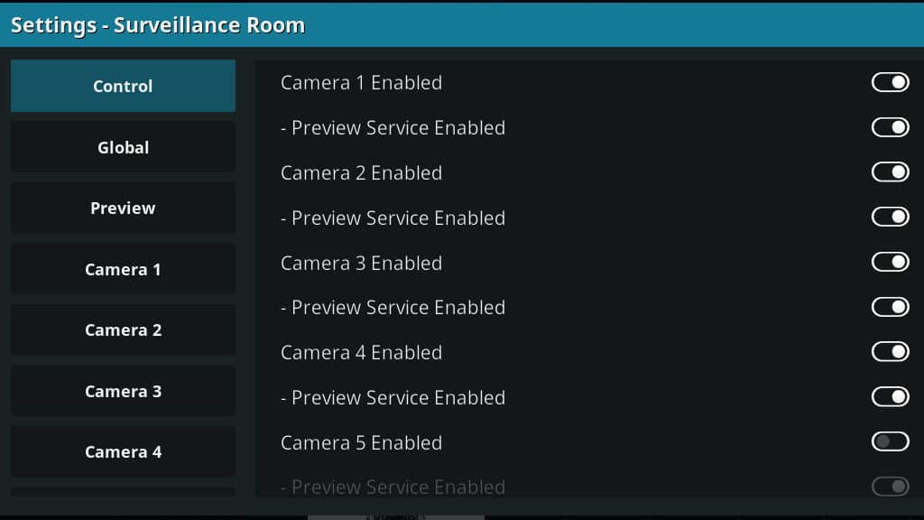 Kodi Security Cameras - Surveillance Room