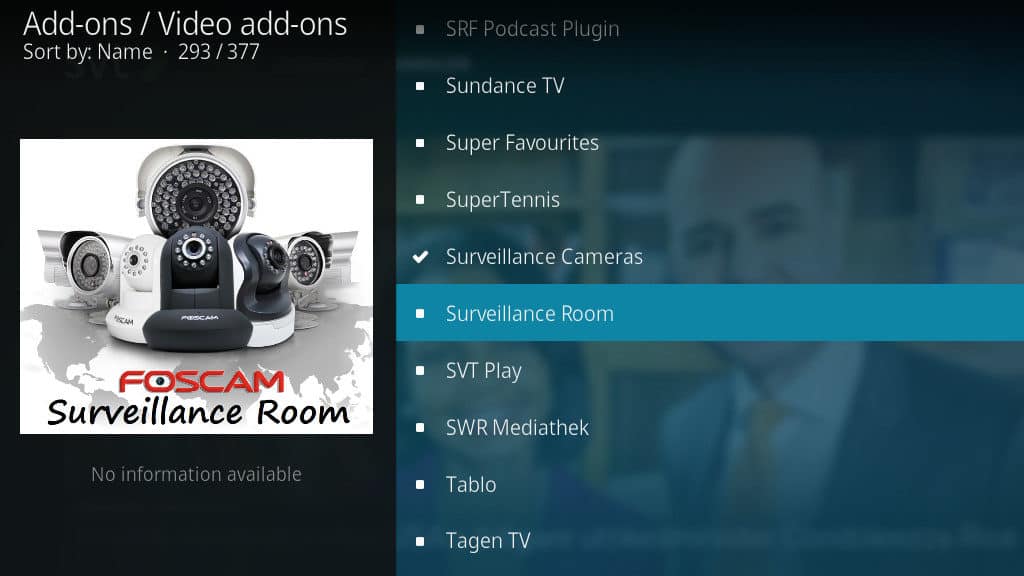 Kodi Security Cameras - Surveillance Room