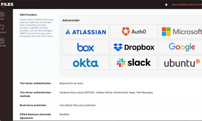 Files.com SSO Dropbox