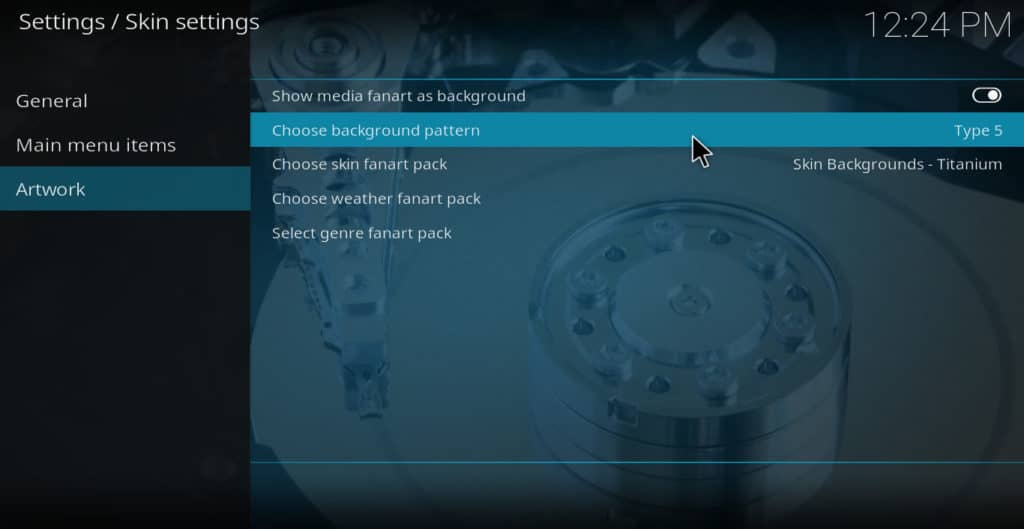 Kodi background installed