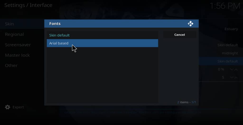 Kodi fonts