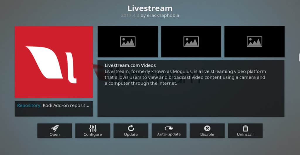 Livestream Kodi addon