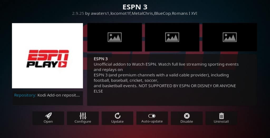 ESPN 3 Kodi Access