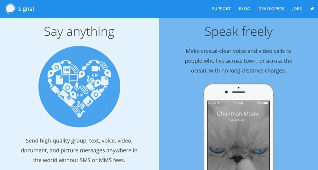 The Signal homepage.
