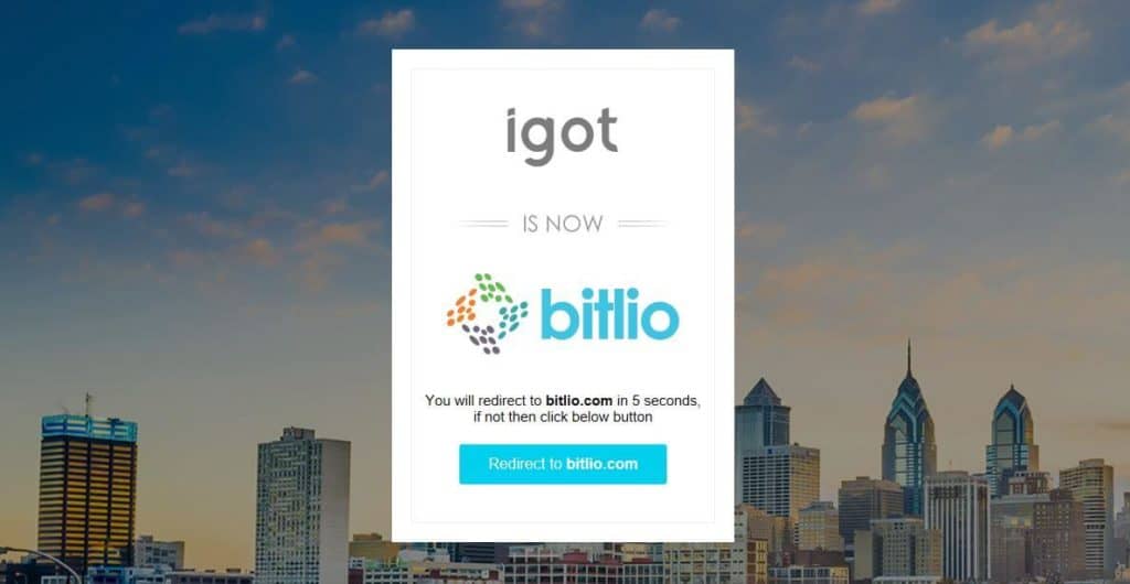 The Bitlio homepage.