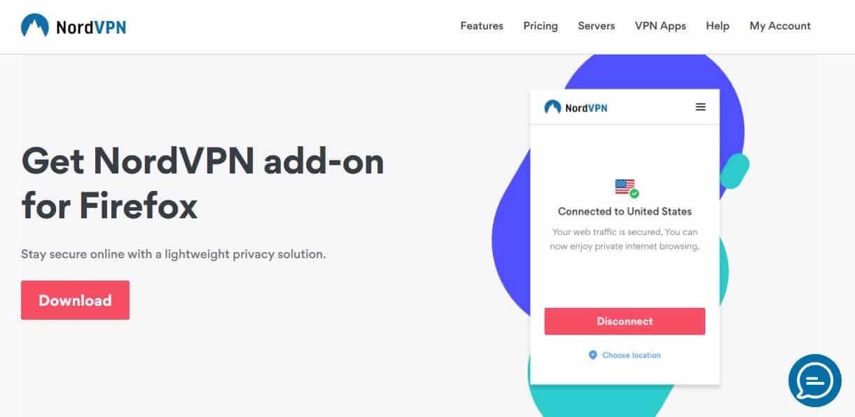 NordVPN Firefox add-on page.