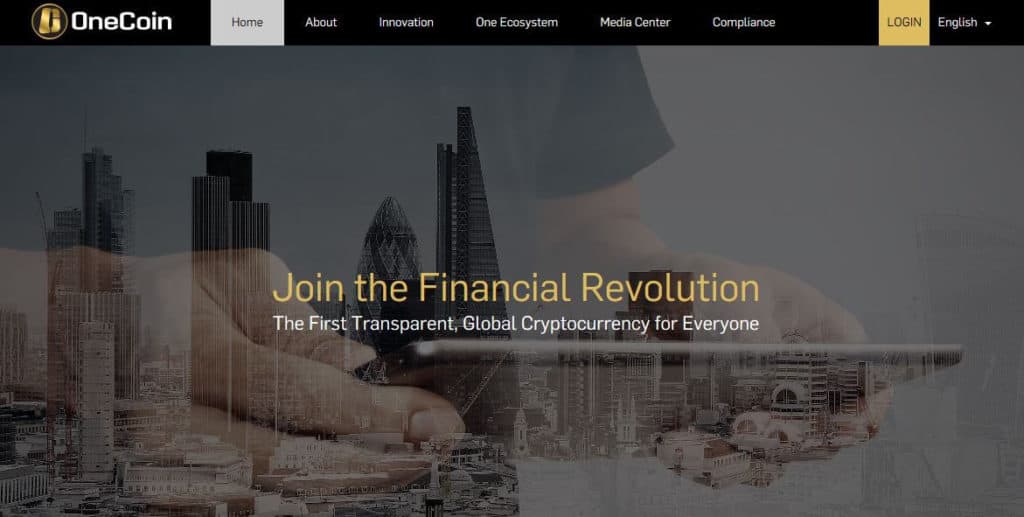 The OneCoin website.
