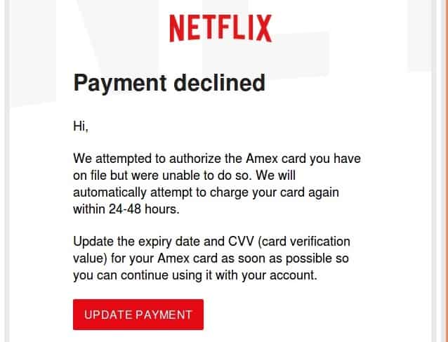 The Netflix email.