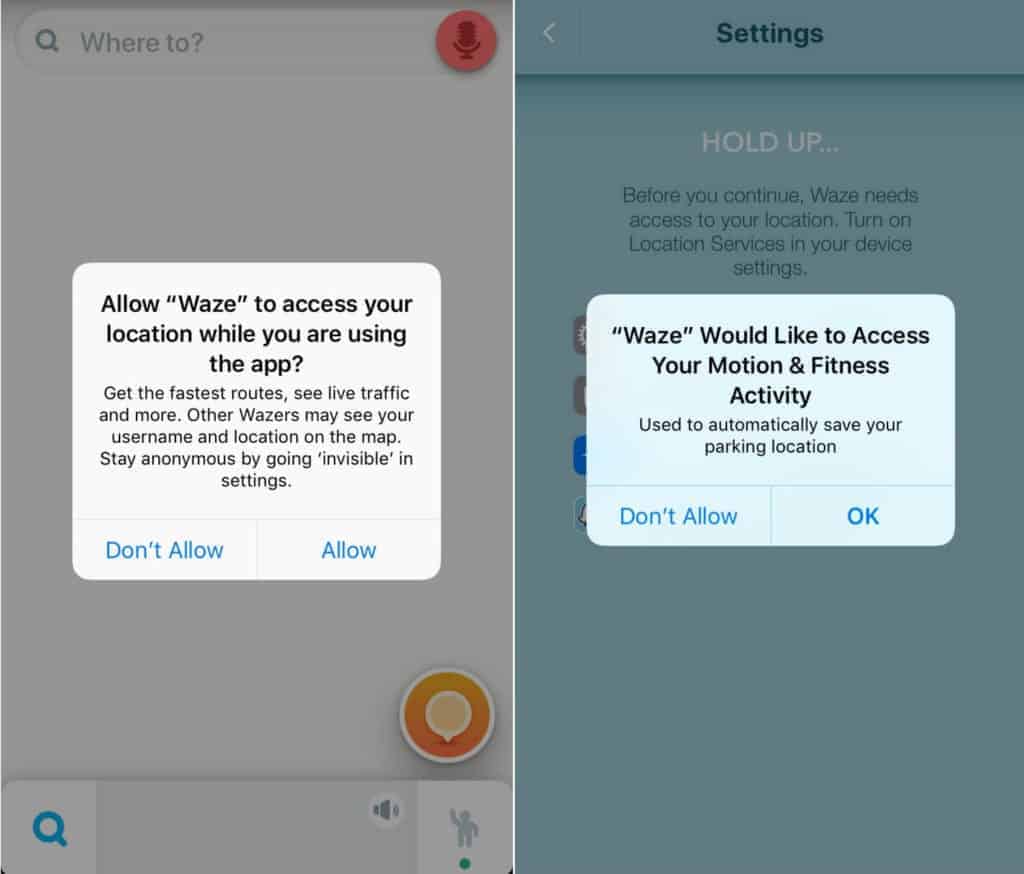 Waze app popups.
