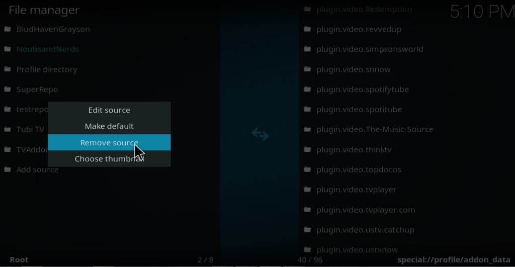 Kodi delete addons remove source