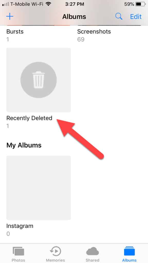 IOS Recently Deleted Photos Screenshot