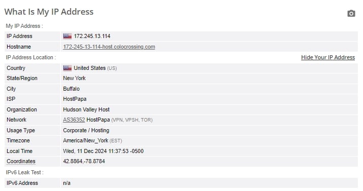 IP leak test.