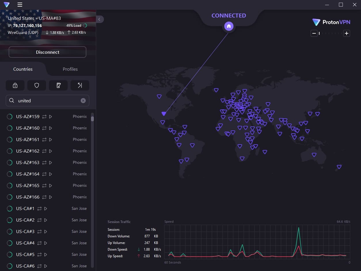 ProtonVPN US servers.