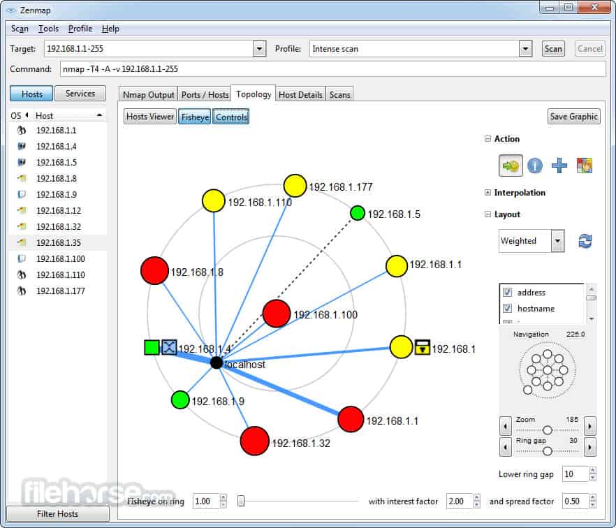 zenmap user interface 