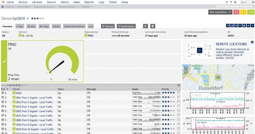 Paessler PRTG Network Monitor Screenshot