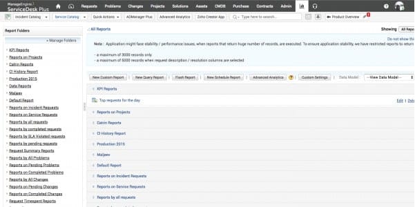 Service Desk Plus screenshot