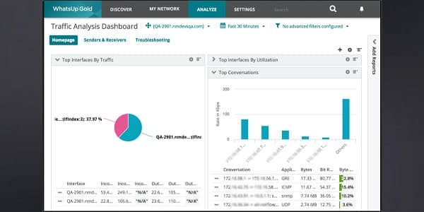 WhatsUp Gold Traffic Analysis