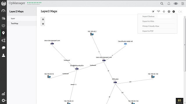 ManageEngine Layer-2 map 