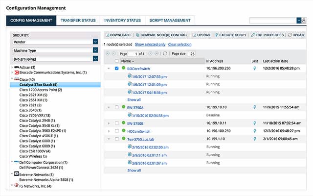 SolarWinds Network Configuration Management