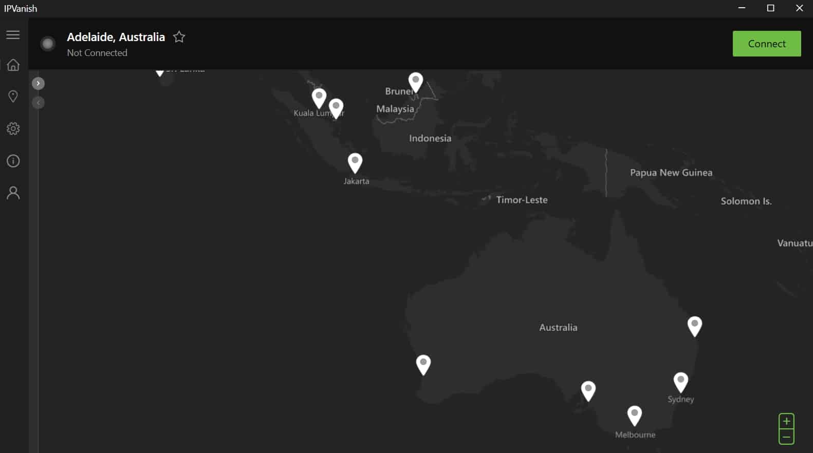 IPVanish servers worldwide.