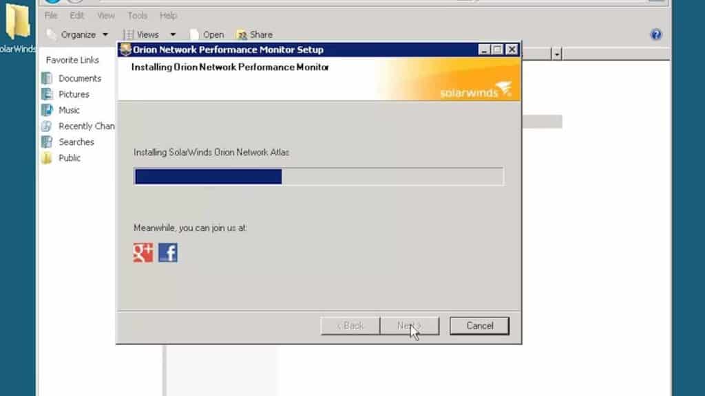 SolarWinds setup