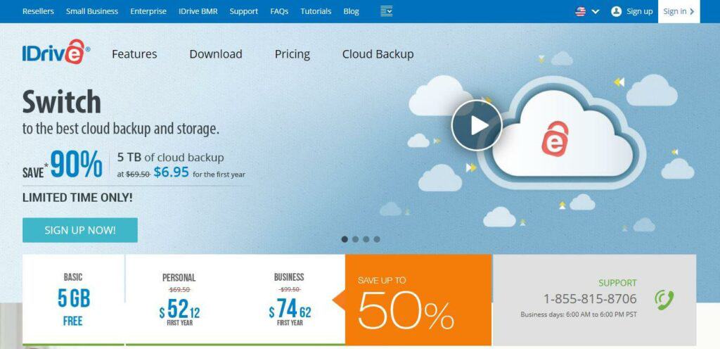iDrive online backup.