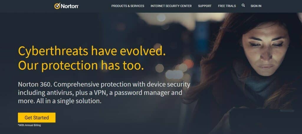 Norton antivirus software.