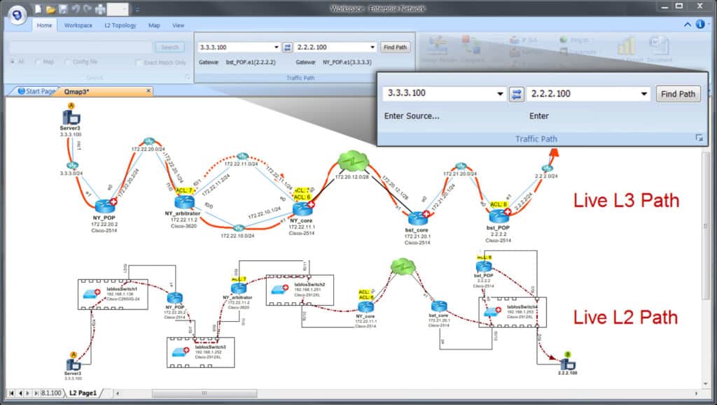 NetBrain Traffic Path
