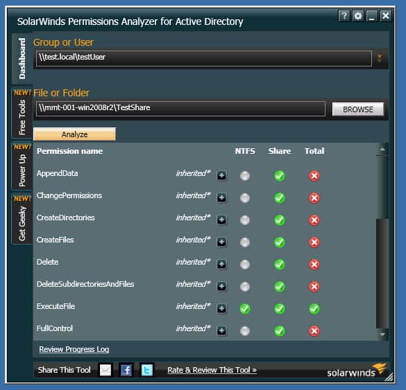 SolarWinds Permissions Analyzer for Active Directory Best Active Directory Tools