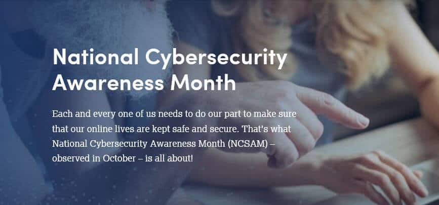 The NCSAM homepage.