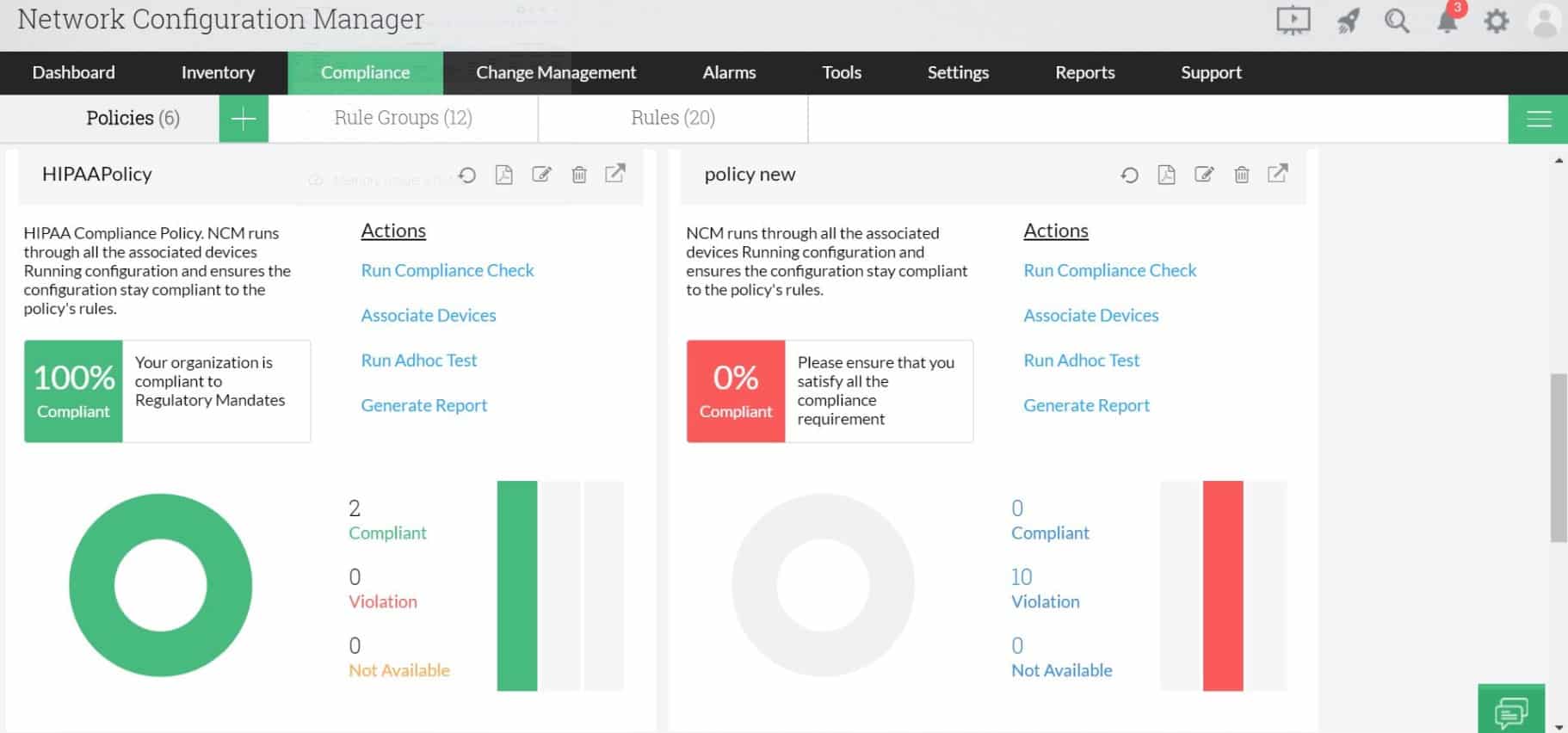 ManageEngine Network Configuration Manager network and backup