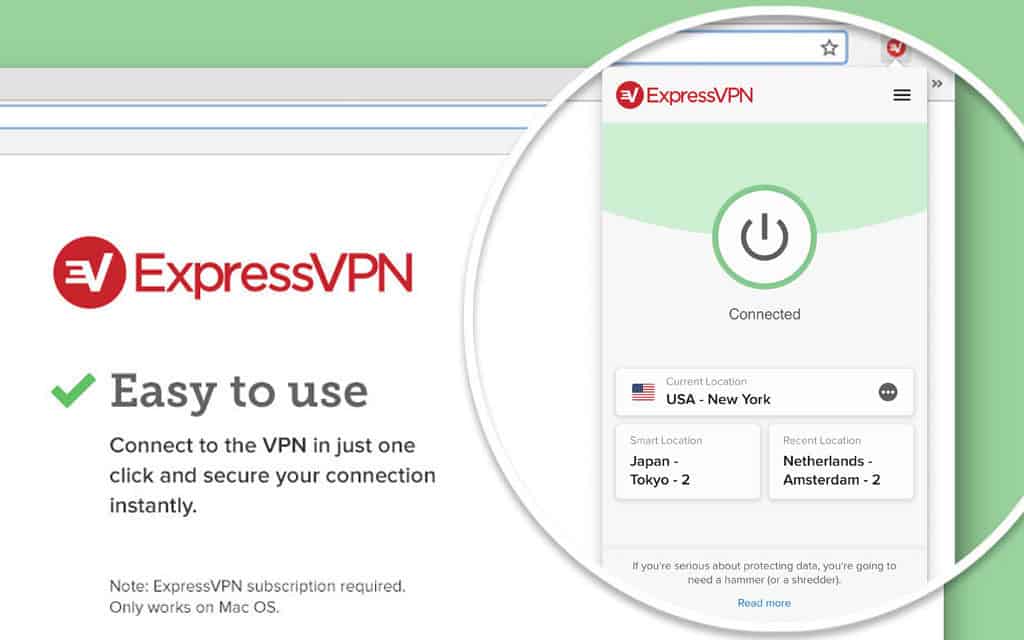 Browser-Erweiterung von ExpressVPN