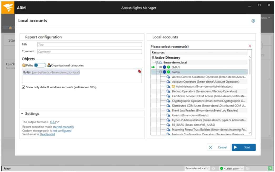 SolarWinds Access Rights Manager - Local accounts