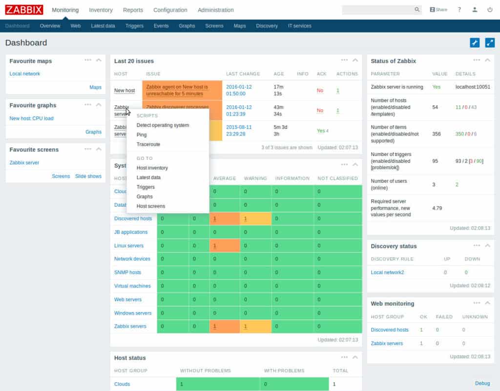 Zabbix screenshot
