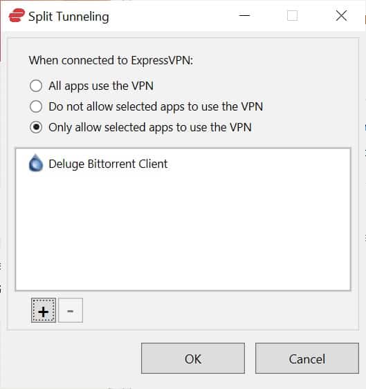Split-Tunneling von ExpressVPN
