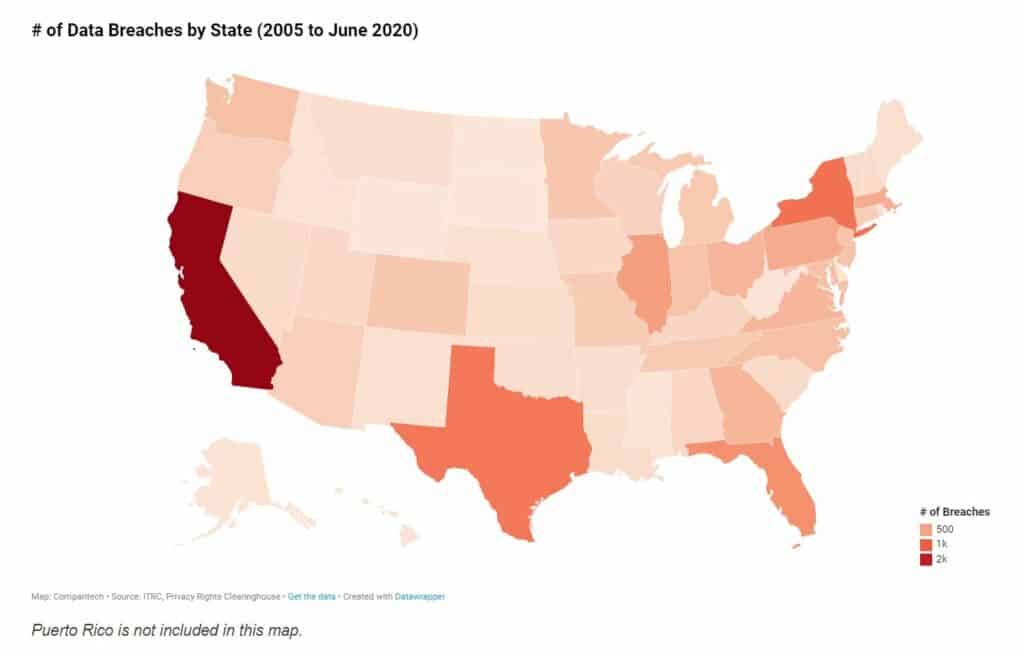 Map of data breaches.
