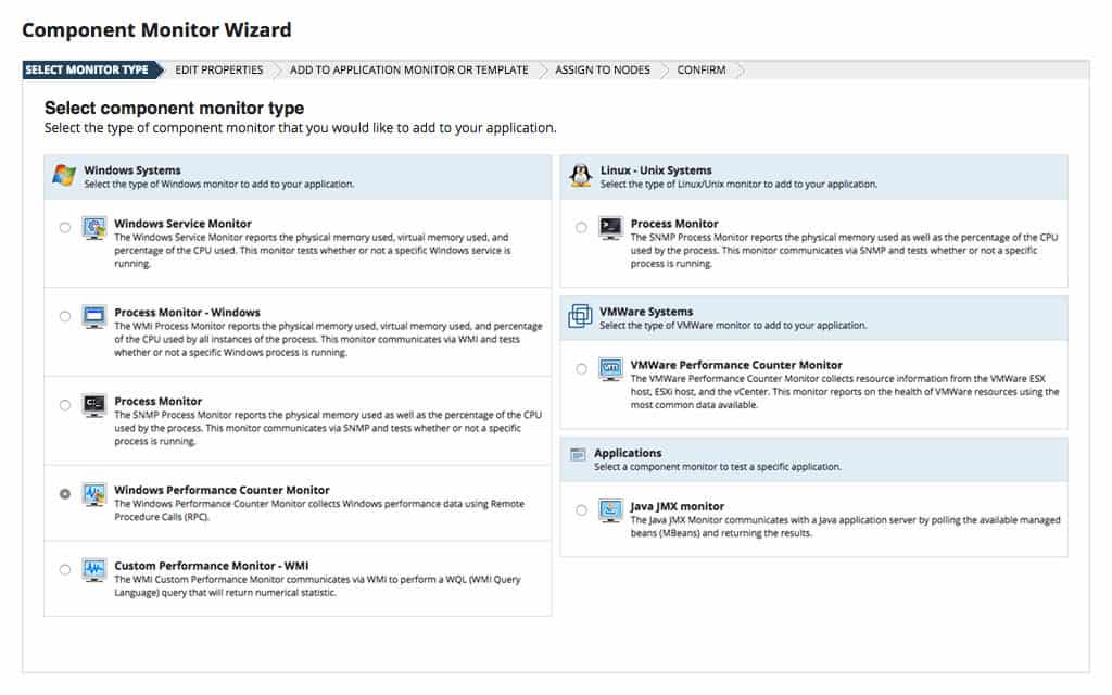 Component Monitor Wizard