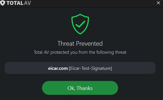 totalav eicar block