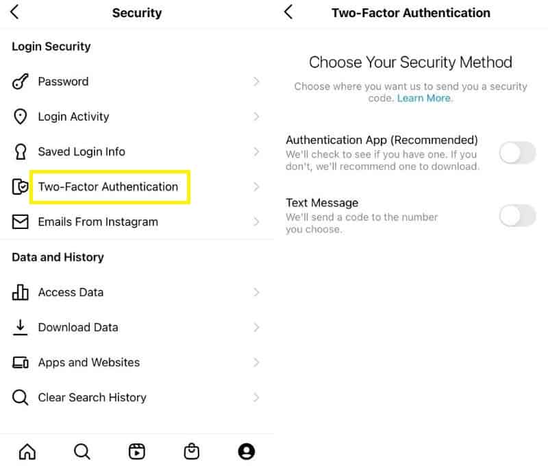 Two-factor authentication.