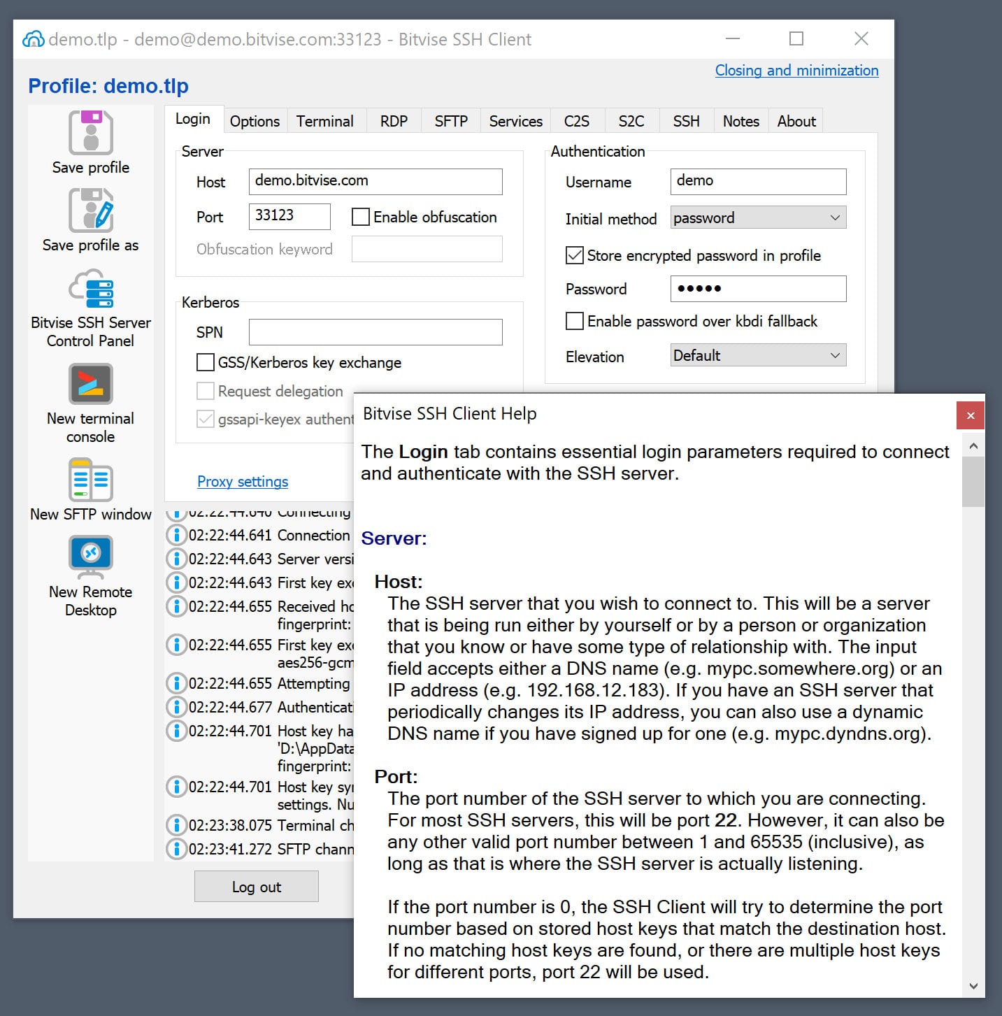 Access is secured by credentials
