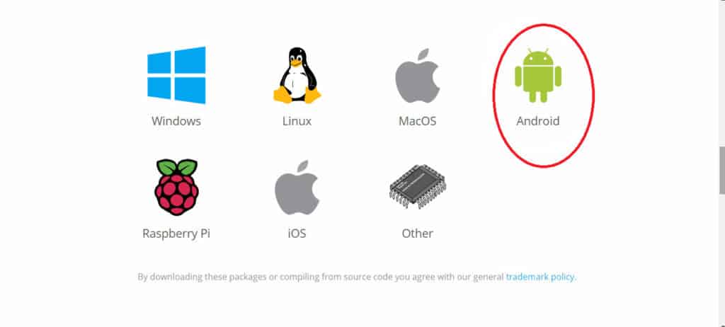Kodi select Android