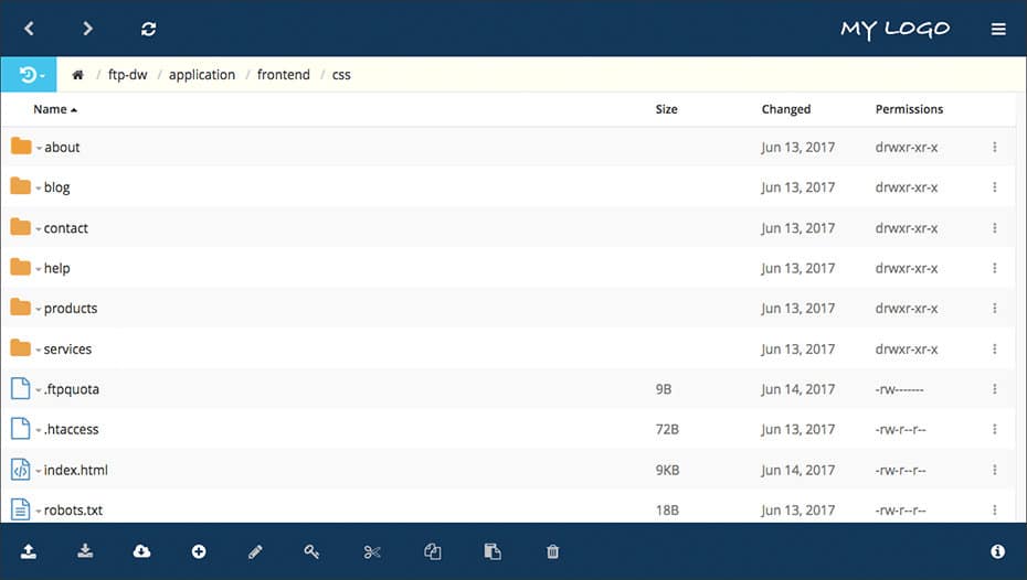 The MostaFTP interface is brandable