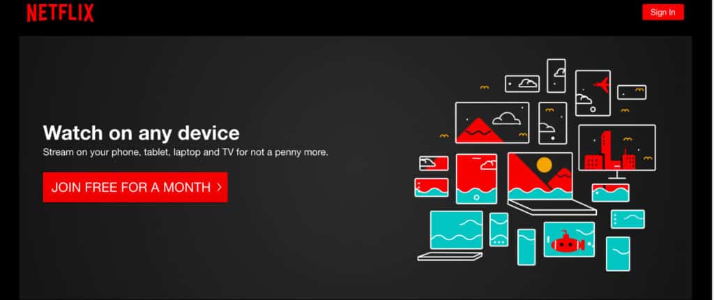 Netflix homepage screenshot