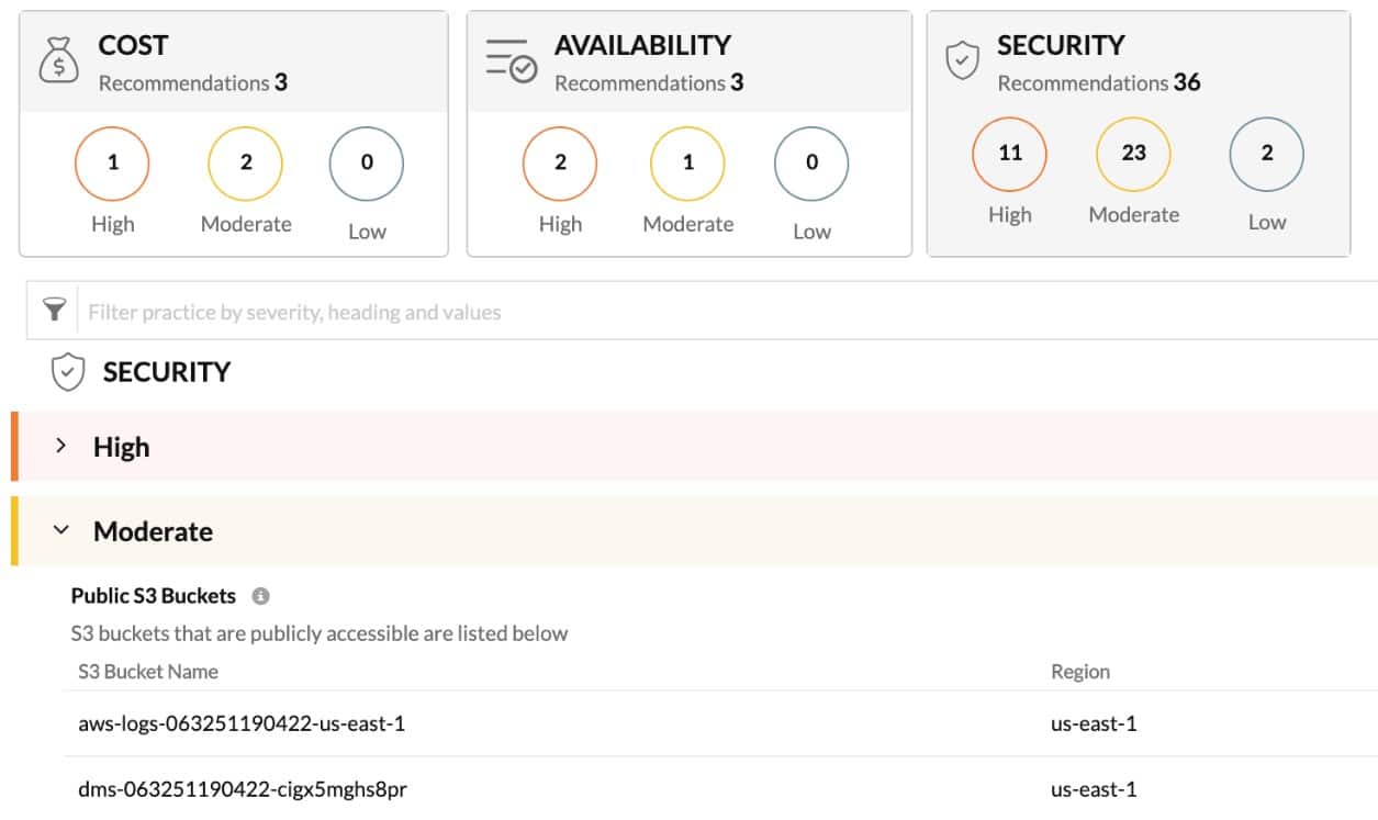 Screen showing component cost, availability, and security