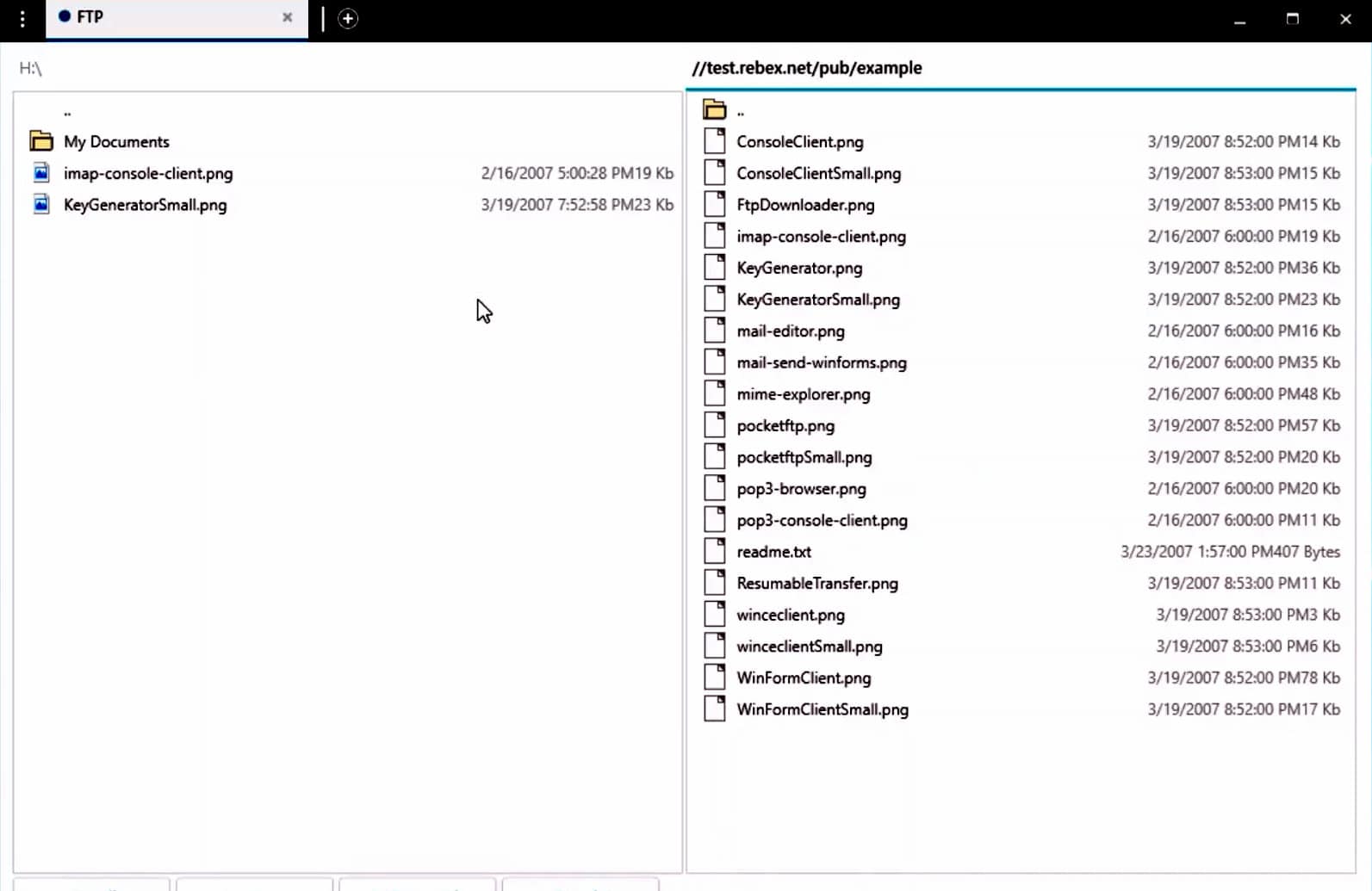 Move files through a drag-and-drop mechanism