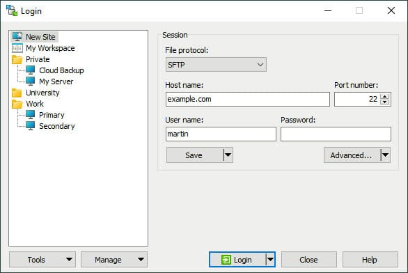 The utility lets you store credentials for quick repeated access